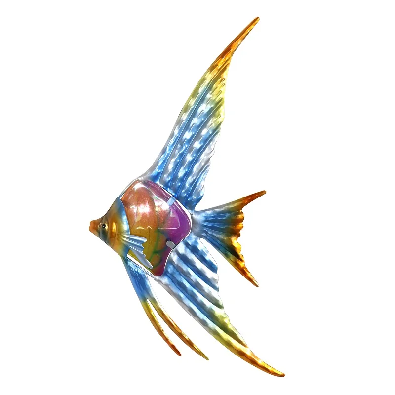 Outdoor Garden Decor Angelfish Wall Art, Miniature Statues, and Sculptures for Exterior Beauty