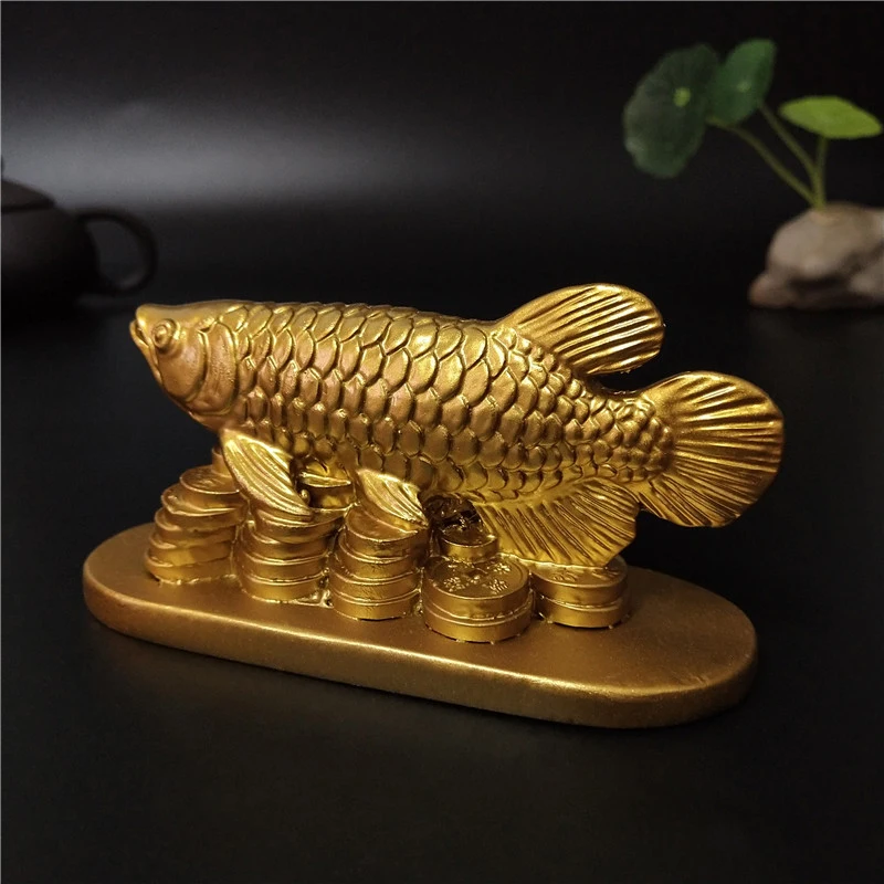 Feng Shui Gold Fish Ornaments Exquisite Statues for Home Decoration and Gift-Giving