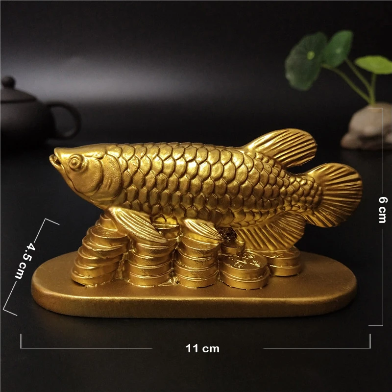 Feng Shui Gold Fish Ornaments Exquisite Statues for Home Decoration and Gift-Giving