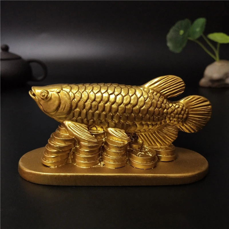 Feng Shui Gold Fish Ornaments Exquisite Statues for Home Decoration and Gift-Giving