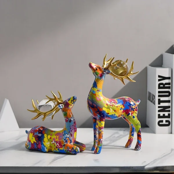 Modern Nordic Deer Sculpture Stylish Desk Ornament for Living Room Decor