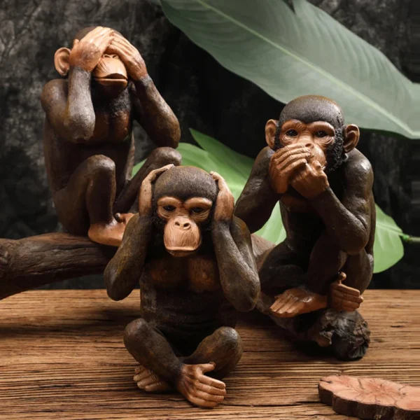 Nordic Decor Simulation Monkey Statue Gorilla Animal Decoration Retro Cafe Bar Dekoration Accessories Resin Crafts Room Decor For Friend Gift - Image 2