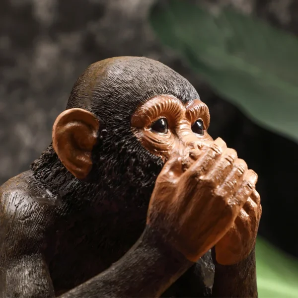 Nordic Decor Simulation Monkey Statue Gorilla Animal Decoration Retro Cafe Bar Dekoration Accessories Resin Crafts Room Decor For Friend Gift - Image 3
