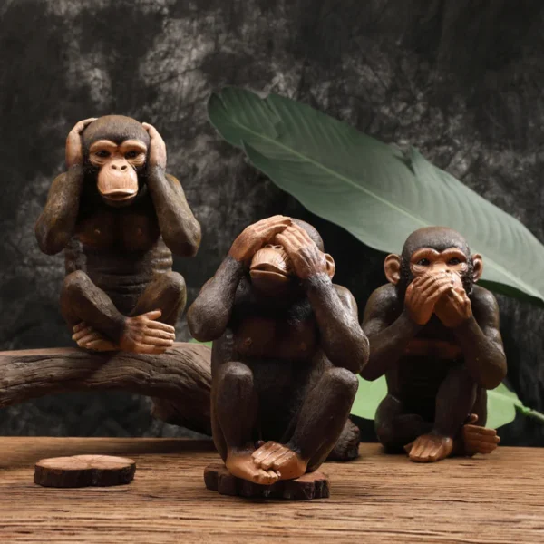 Nordic Decor Simulation Monkey Statue Gorilla Animal Decoration Retro Cafe Bar Dekoration Accessories Resin Crafts Room Decor For Friend Gift