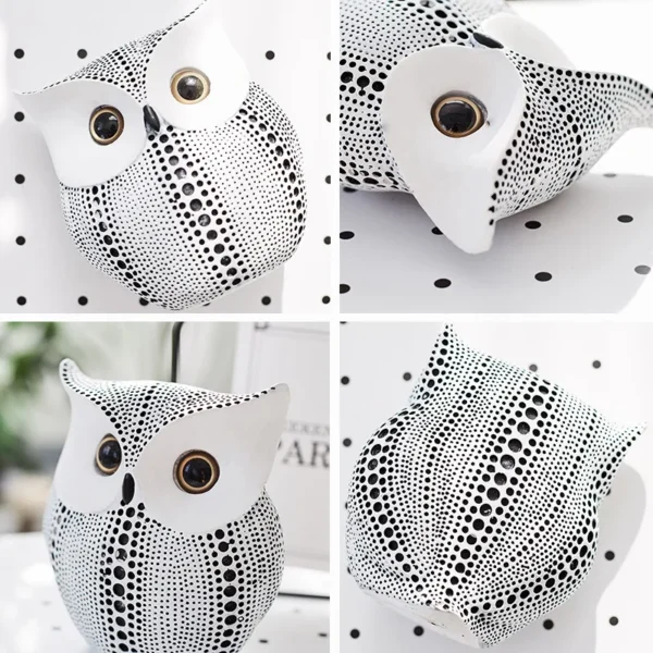 Nordic Resin Owl Sculpture Exquisite Figurines for Home Interior Decor and Desktop Elegance - Image 4