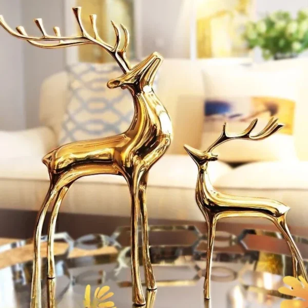 Luxurious Pure Copper Fortune Deer Decoration: Ideal Brass Gift for Parties, Birthdays, and Holidays; Elevate Your Living Room Décor - Image 2