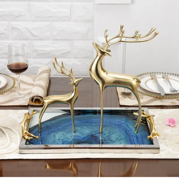Luxurious Pure Copper Fortune Deer Decoration: Ideal Brass Gift for Parties, Birthdays, and Holidays; Elevate Your Living Room Décor - Image 4