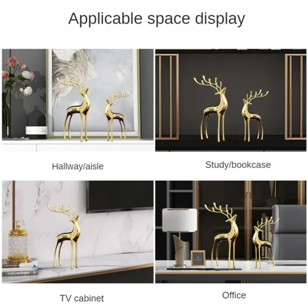 Luxurious Pure Copper Fortune Deer Decoration: Ideal Brass Gift for Parties, Birthdays, and Holidays; Elevate Your Living Room Décor - Image 5