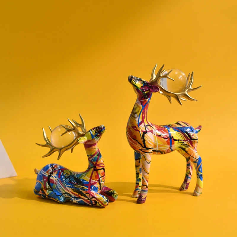 Modern Nordic Deer Sculpture Stylish Desk Ornament for Living Room Decor