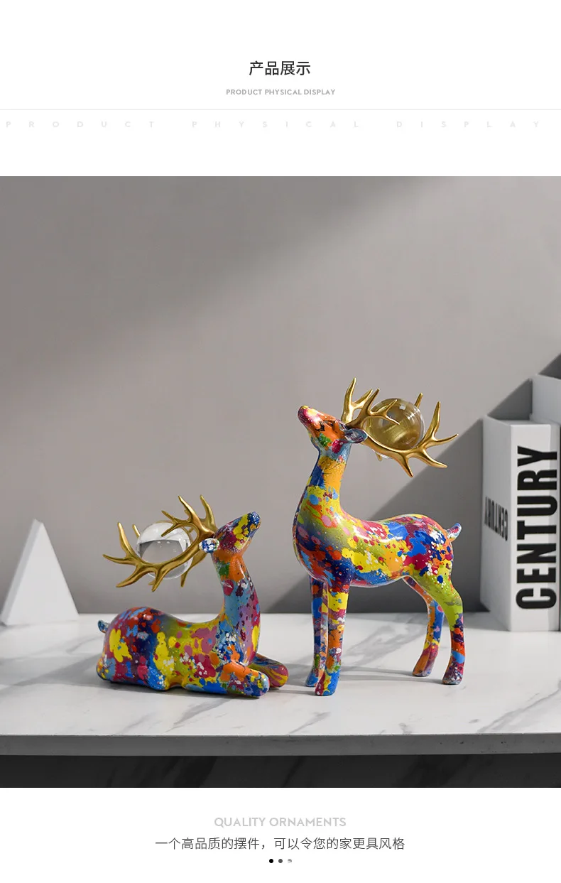 Modern Nordic Deer Sculpture Stylish Desk Ornament for Living Room Decor