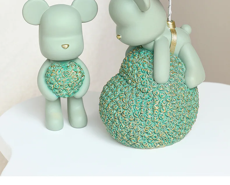 Adorable Bear Statue Desktop Small Decoration for TV Cabinet, Living Room, Bedroom: Home Artwork, Office Decor, and Cute Healing Gift