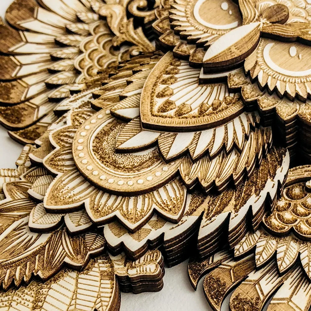 Whimsical Wooden Owl Ornament Charming Wall Hanging for Home Decor - Handcrafted Owl Adornment and Pendant, Perfect for Room Decor and Wall Art