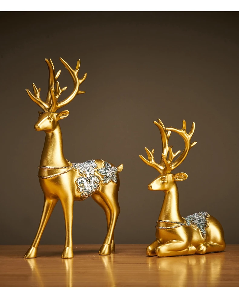 2p Deer Statue Decoration for Porch and Living Room TV Cabinet, Small Furniture, and Housewarming Gift