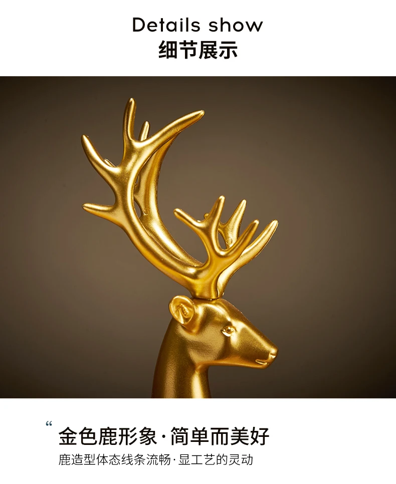 2p Deer Statue Decoration for Porch and Living Room TV Cabinet, Small Furniture, and Housewarming Gift