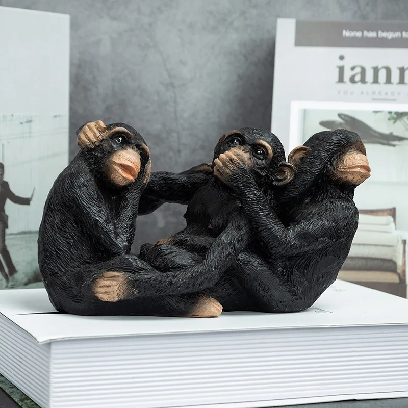Monkey Statue Home Decor Living Room Decorations with Animal Miniature Figurine Furnishings Ornament