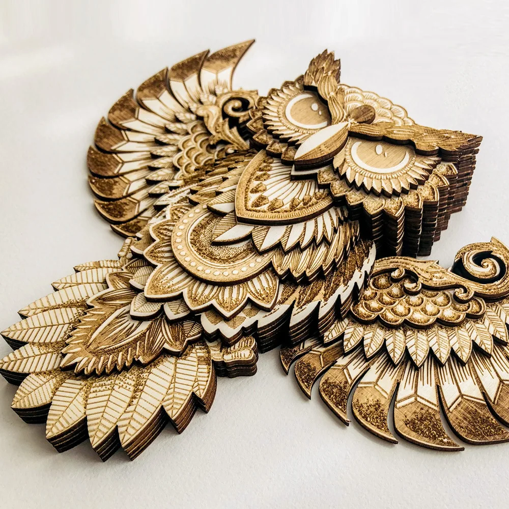 Whimsical Wooden Owl Ornament Charming Wall Hanging for Home Decor - Handcrafted Owl Adornment and Pendant, Perfect for Room Decor and Wall Art