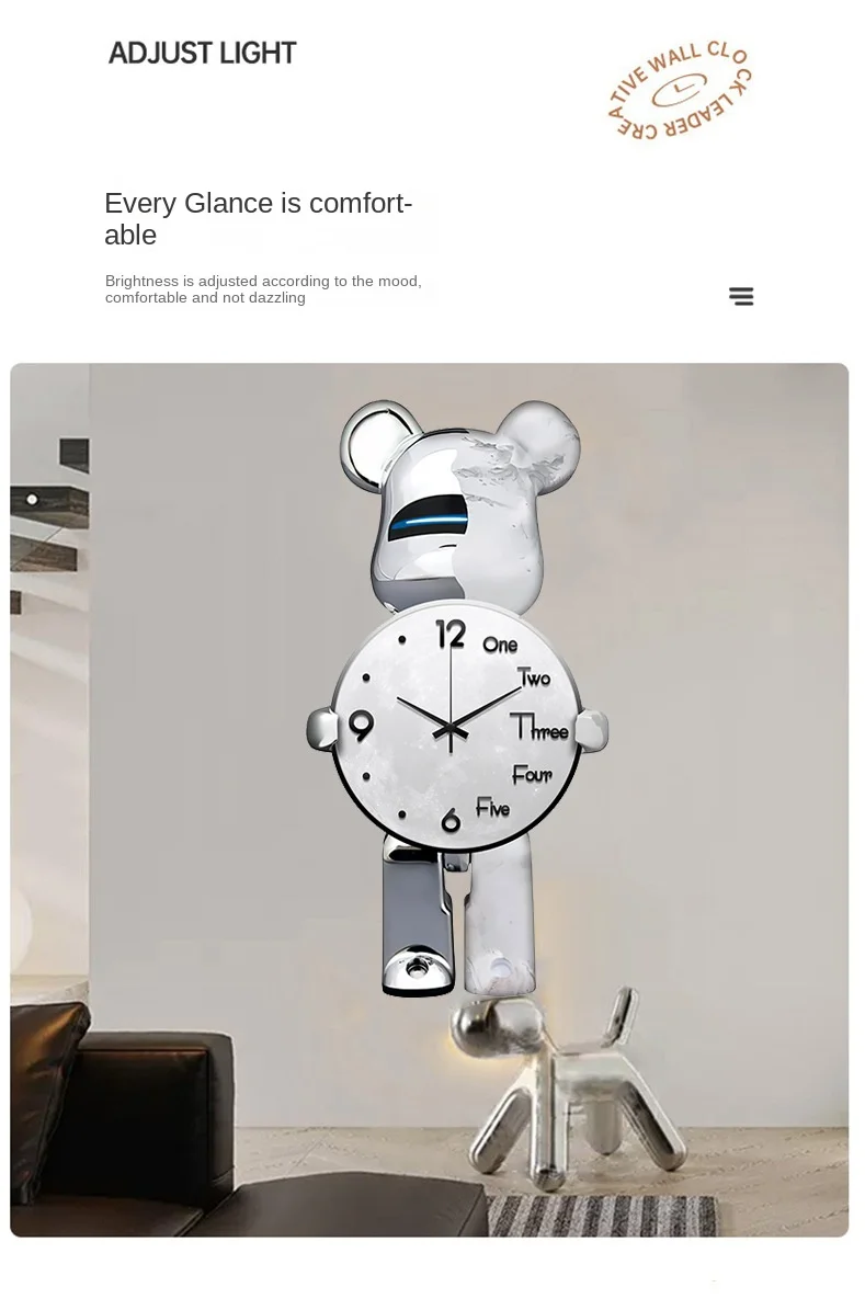 Pendulum Clocks in Creative Cartoon Designs – Modern, Silent, and Stylish Wall Timepieces for Your Living Room Decor