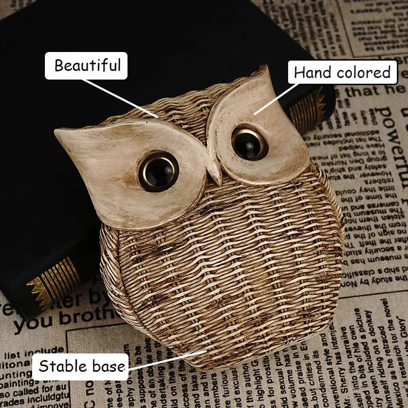 Exquisite Resin Owl Sculpture Perfect Table or Desk Ornament for Home Decor and Living Room Interior