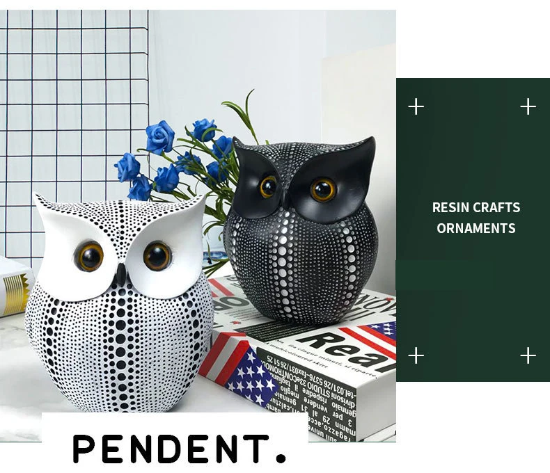 Nordic Resin Owl Sculpture Exquisite Figurines for Home Interior Decor and Desktop Elegance