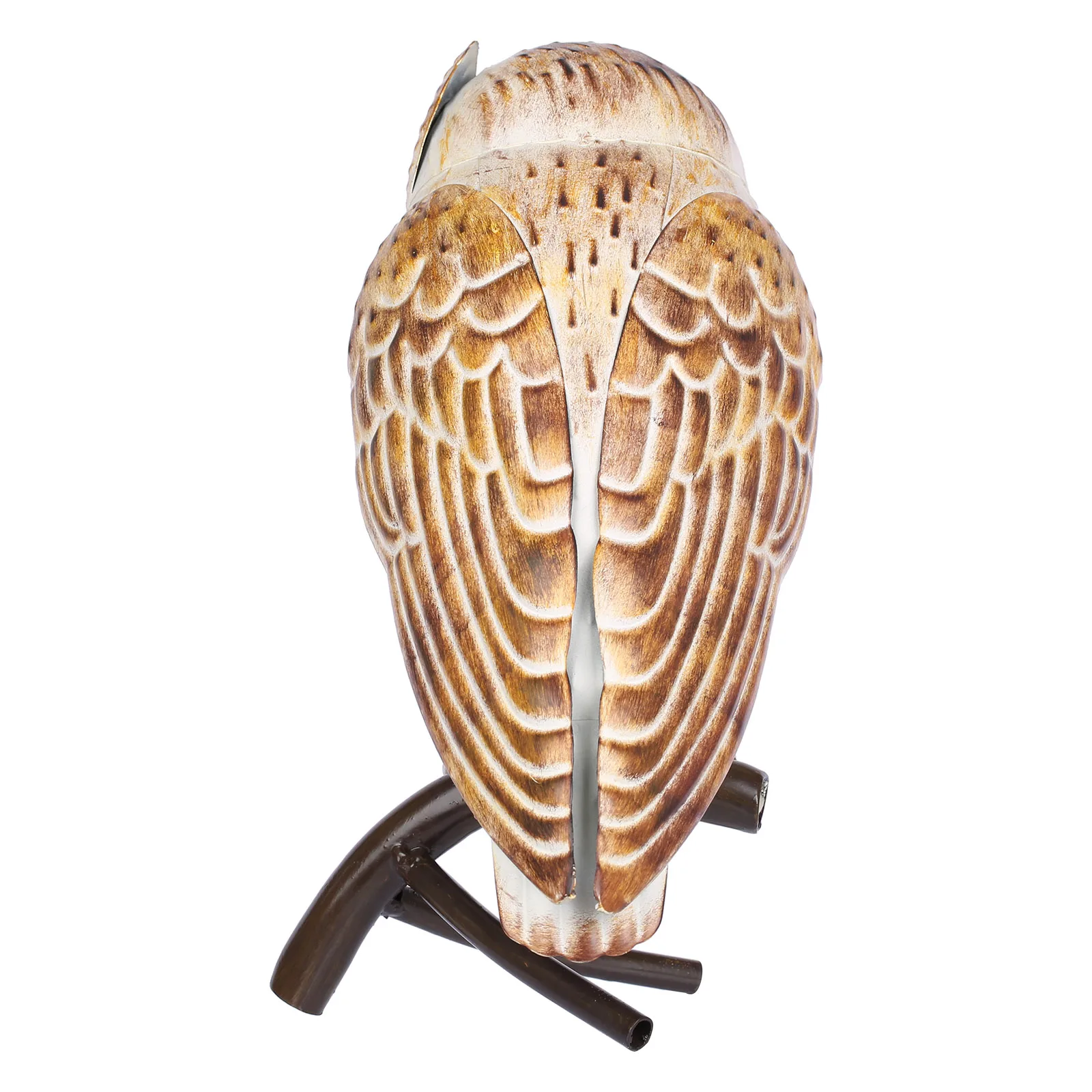 Iron Owl Sculpture: Metal Animal Craft for Home and Garden Desk Decoration