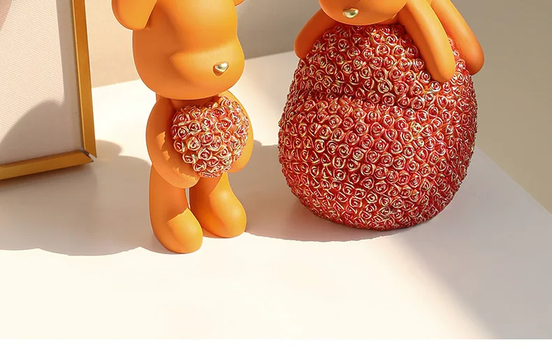 Adorable Bear Statue Desktop Small Decoration for TV Cabinet, Living Room, Bedroom: Home Artwork, Office Decor, and Cute Healing Gift