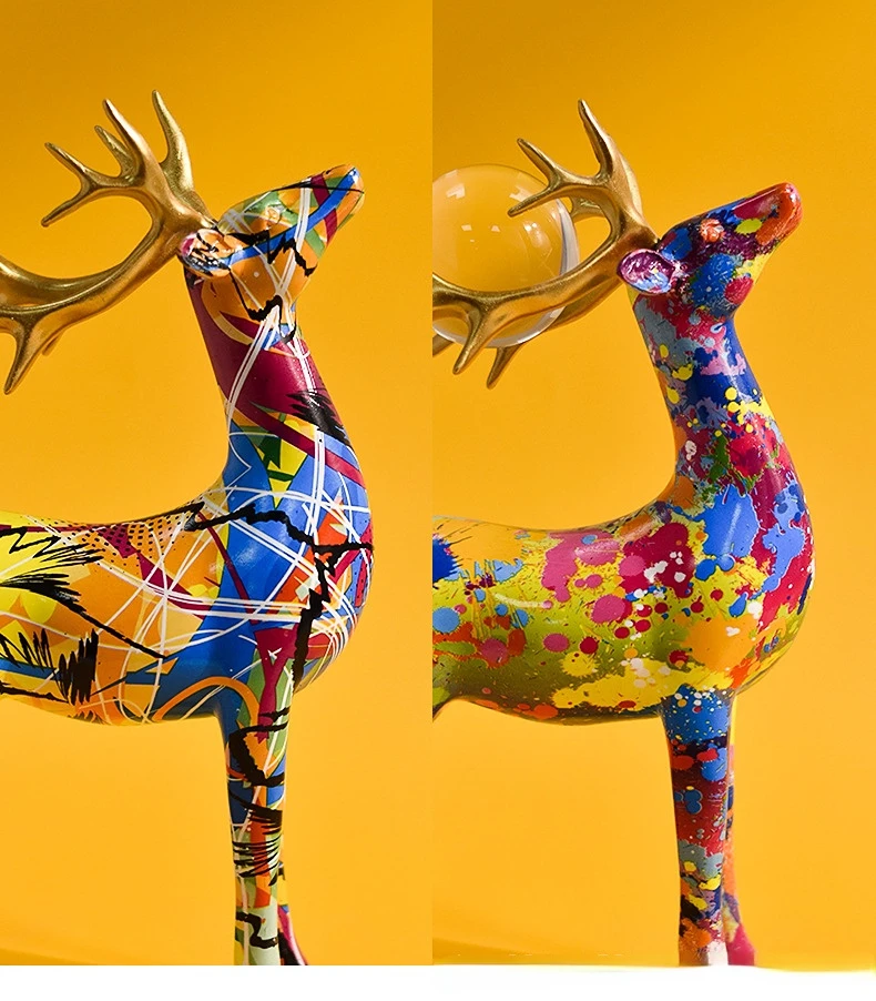 Modern Nordic Deer Sculpture Stylish Desk Ornament for Living Room Decor