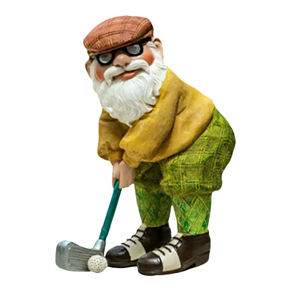 Vintage Statues of Golf Gnomes - Charming Garden Decor and Funny Gift for Golf Enthusiasts