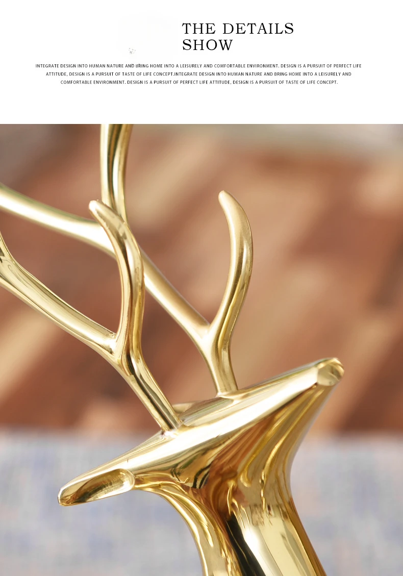 Luxurious Pure Copper Fortune Deer Decoration: Ideal Brass Gift for Parties, Birthdays, and Holidays; Elevate Your Living Room Décor