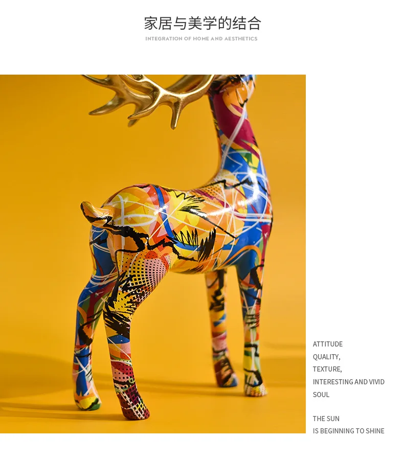 Modern Nordic Deer Sculpture Stylish Desk Ornament for Living Room Decor