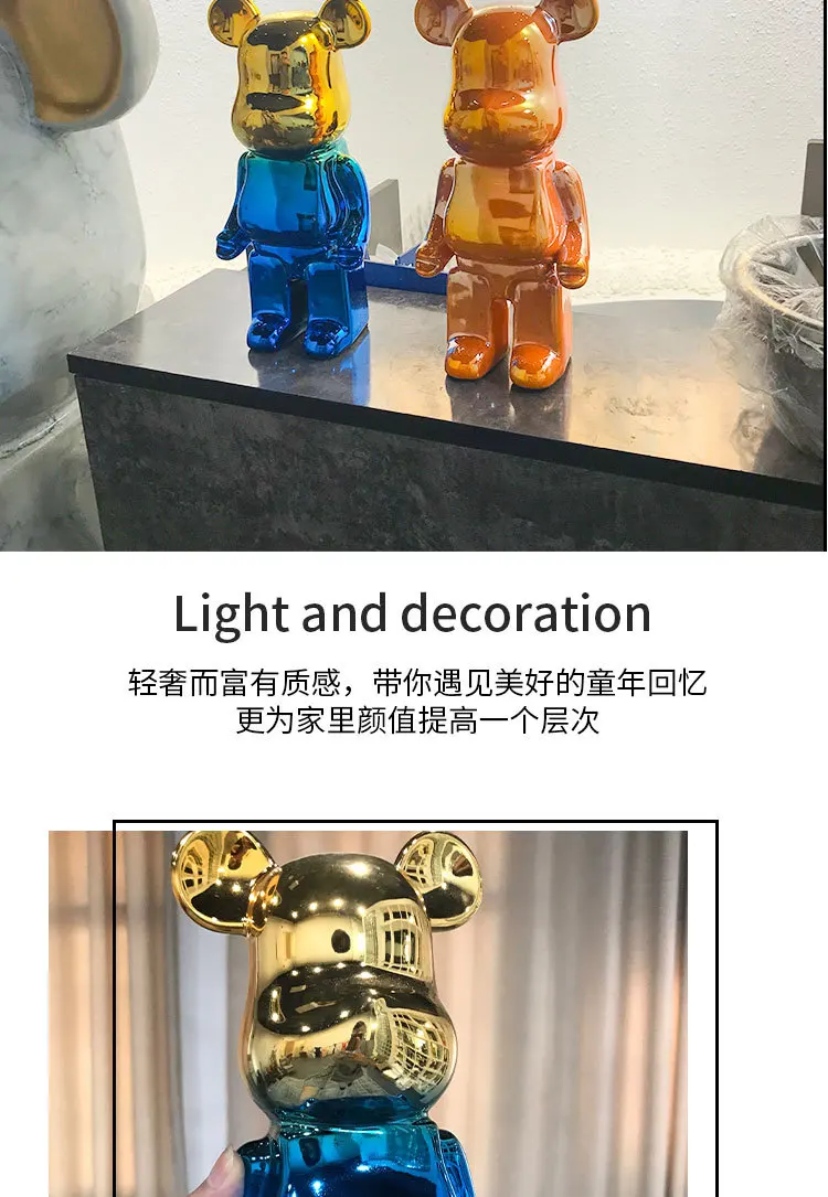 Bear Statue Ceramic Violent Bear Piggy Bank Action Figures Dolls Room Decoration Gift