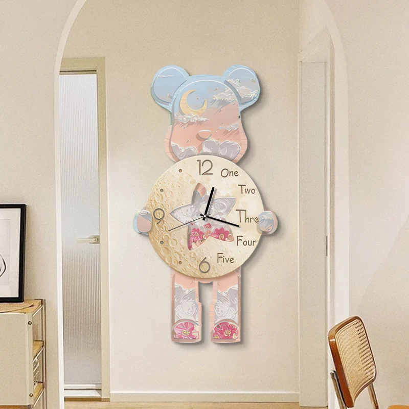 Pendulum Clocks in Creative Cartoon Designs – Modern, Silent, and Stylish Wall Timepieces for Your Living Room Decor