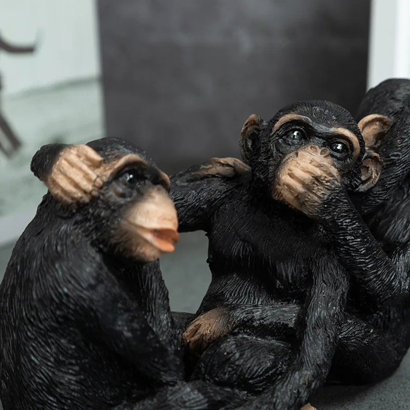 Monkey Statue Home Decor Living Room Decorations with Animal Miniature Figurine Furnishings Ornament
