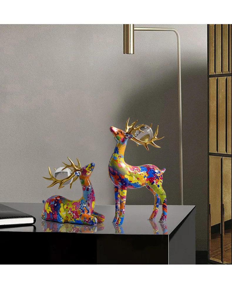 Modern Nordic Deer Sculpture Stylish Desk Ornament for Living Room Decor