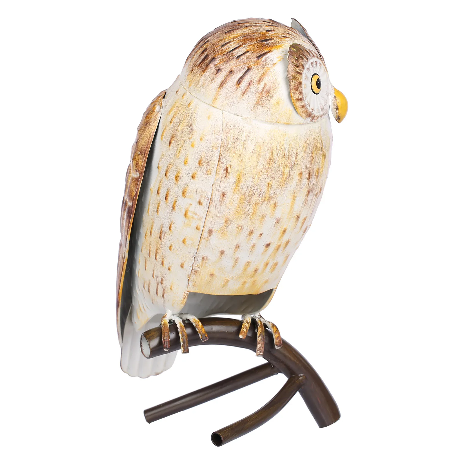 Iron Owl Sculpture: Metal Animal Craft for Home and Garden Desk Decoration