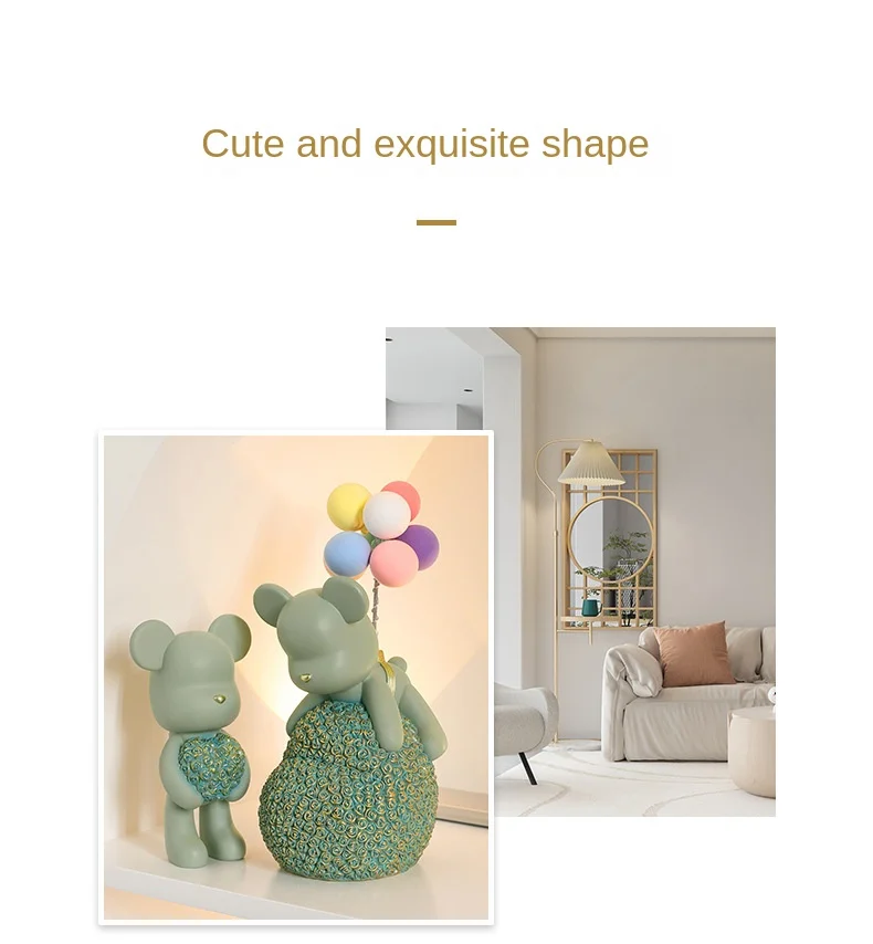 Adorable Bear Statue Desktop Small Decoration for TV Cabinet, Living Room, Bedroom: Home Artwork, Office Decor, and Cute Healing Gift