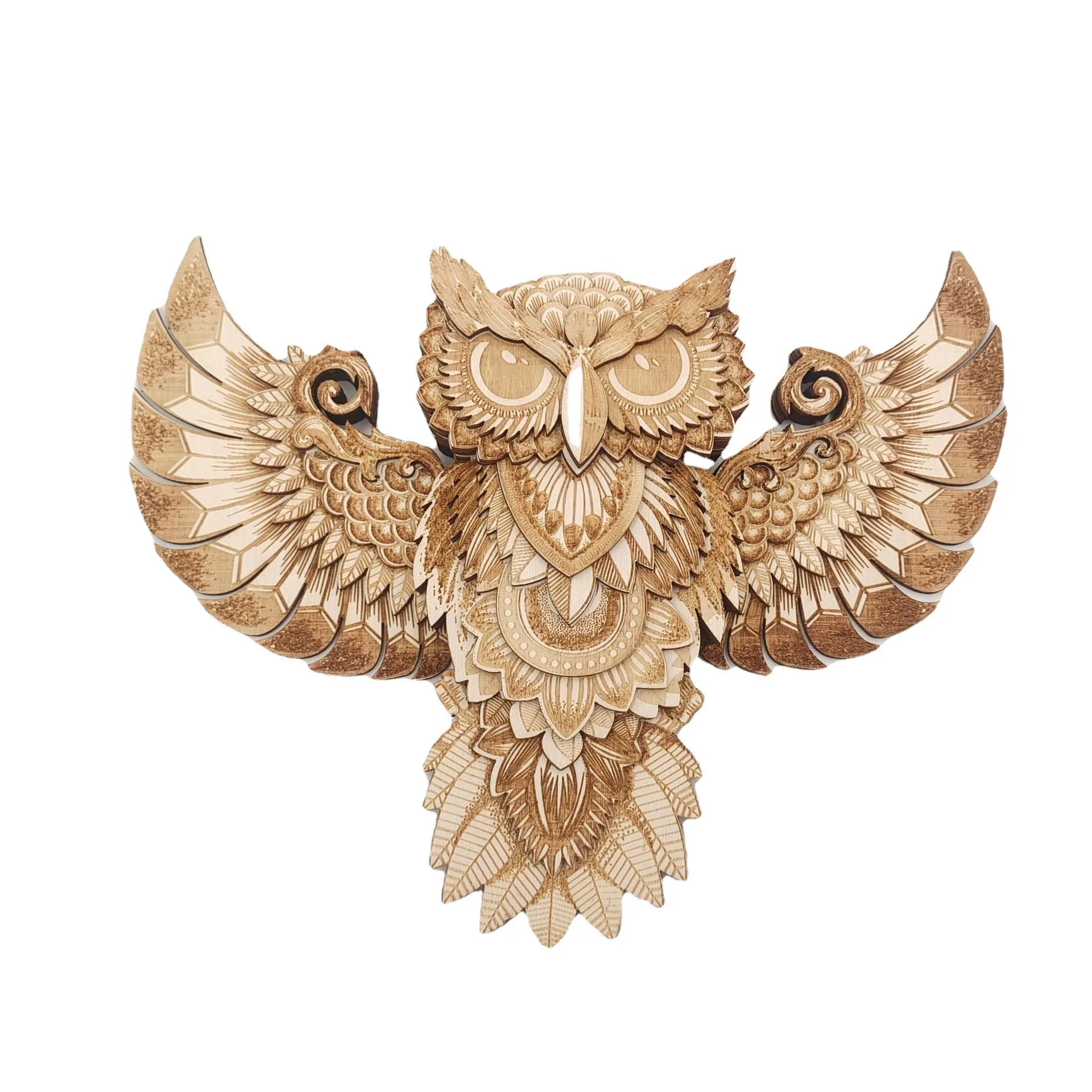 Whimsical Wooden Owl Ornament Charming Wall Hanging for Home Decor - Handcrafted Owl Adornment and Pendant, Perfect for Room Decor and Wall Art