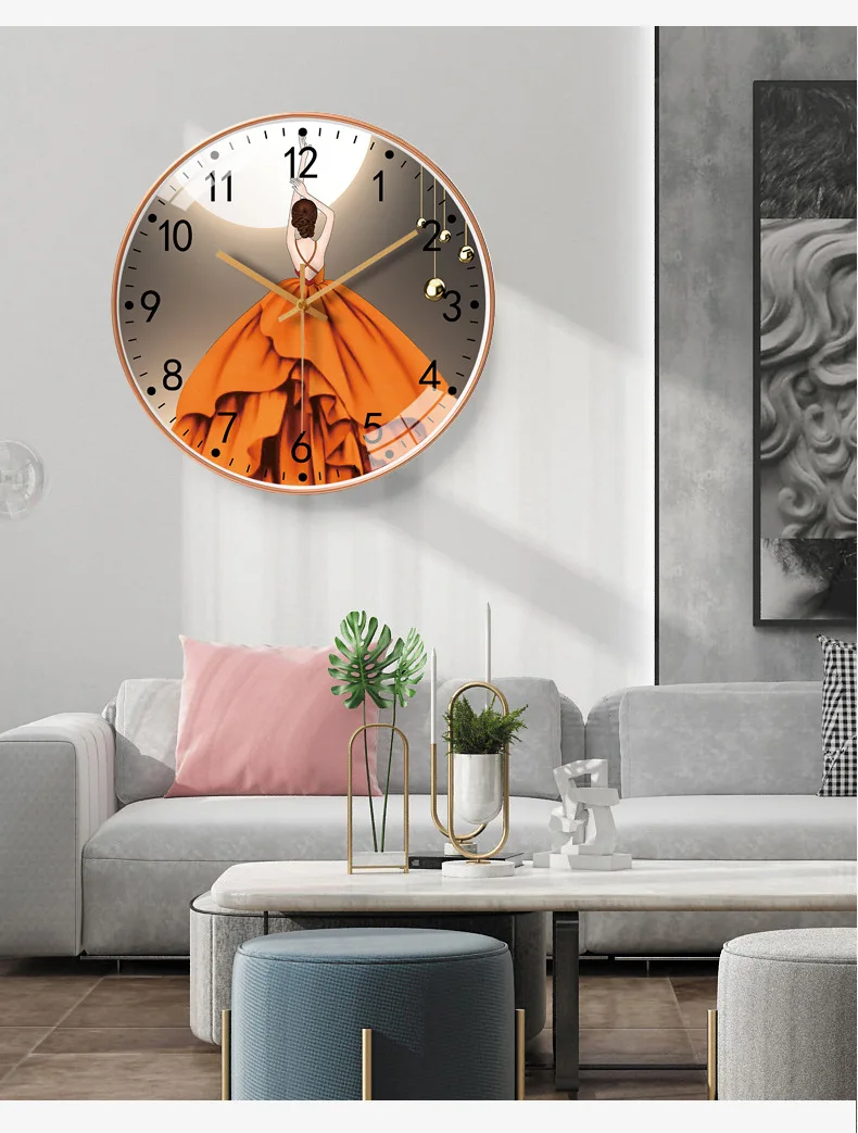 Modern 20cm Wall Clock Stylish Timepiece for Bedroom or Living Room with Silent Battery Operation