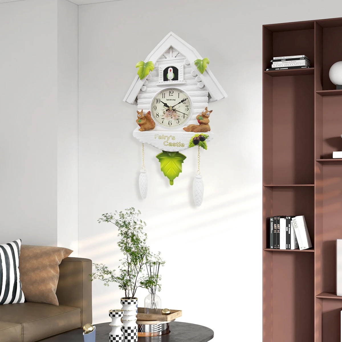 Nordic Cuckoo Wall Clock Birdhouse - Charming Timekeeping Décor for Kids' Home and Living Spaces