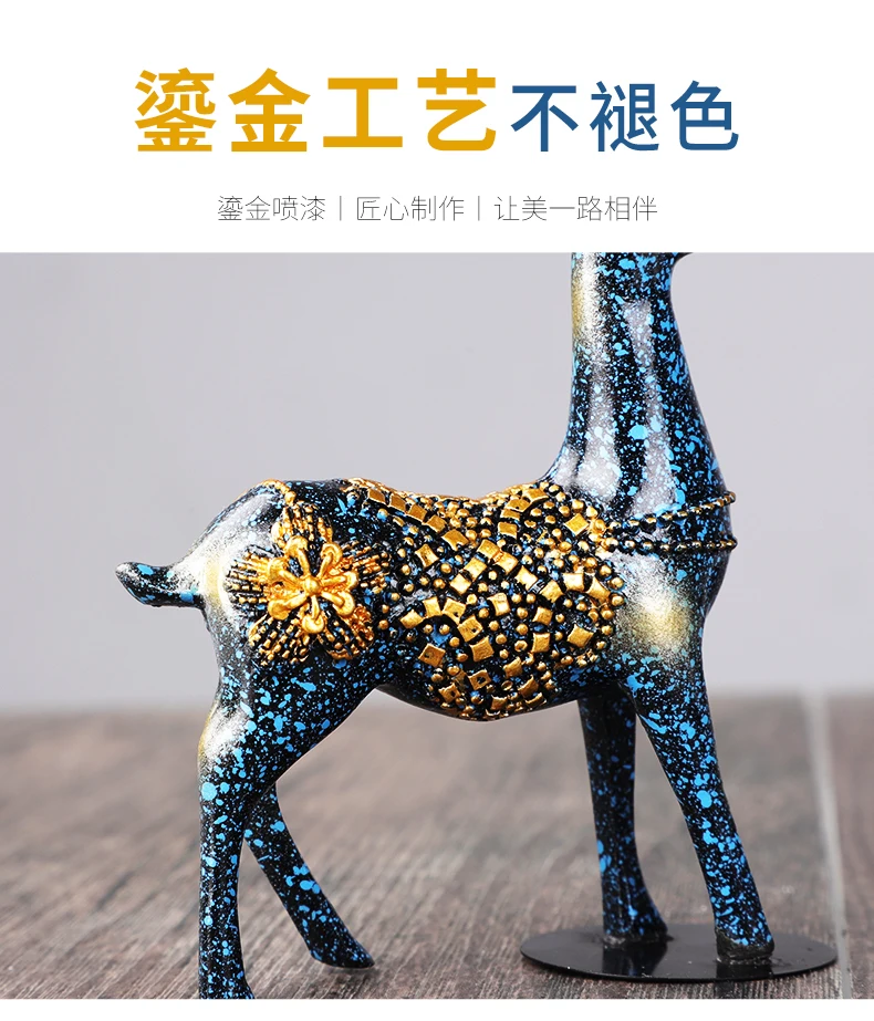 2-Piece Personalized and Creative Deer Ornaments for Auto Interior Decoration and Indoor Tabletop Beautification
