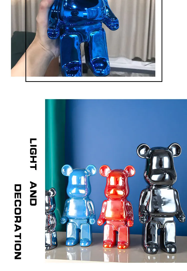 Bear Statue Ceramic Violent Bear Piggy Bank Action Figures Dolls Room Decoration Gift