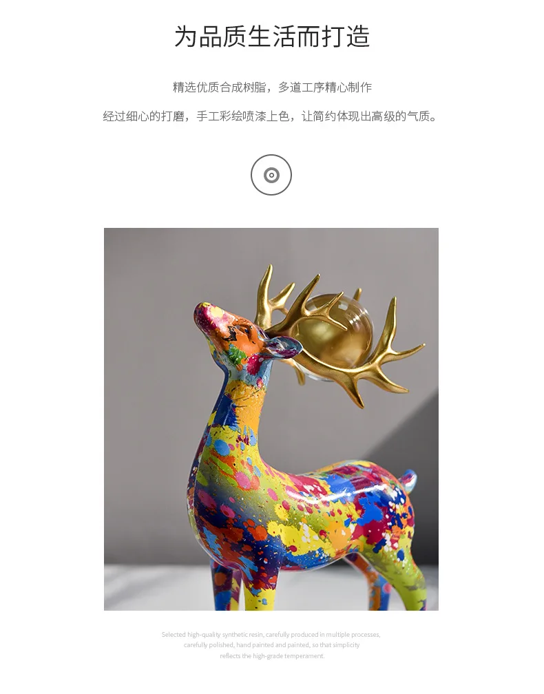 Modern Nordic Deer Sculpture Stylish Desk Ornament for Living Room Decor