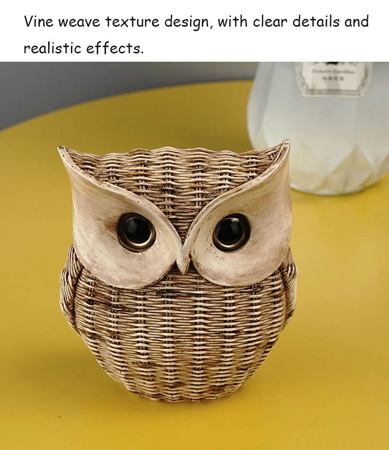 Exquisite Resin Owl Sculpture Perfect Table or Desk Ornament for Home Decor and Living Room Interior
