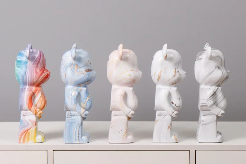 Unique Bear Statue Figure Violent Bear Plating Statues Room Decorations Gifts