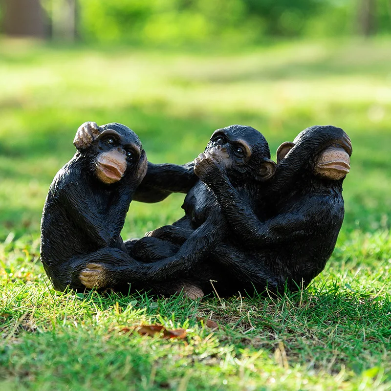 Monkey Statue Home Decor Living Room Decorations with Animal Miniature Figurine Furnishings Ornament