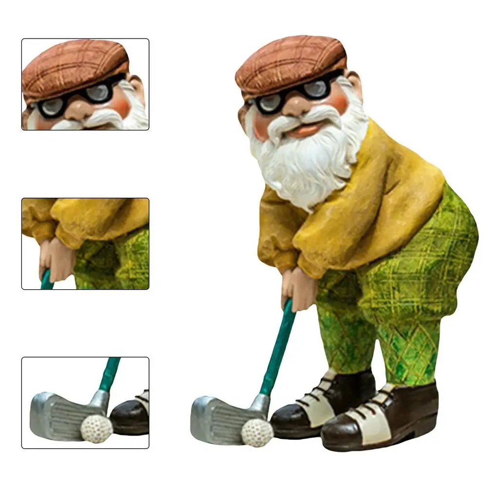 Vintage Statues of Golf Gnomes - Charming Garden Decor and Funny Gift for Golf Enthusiasts