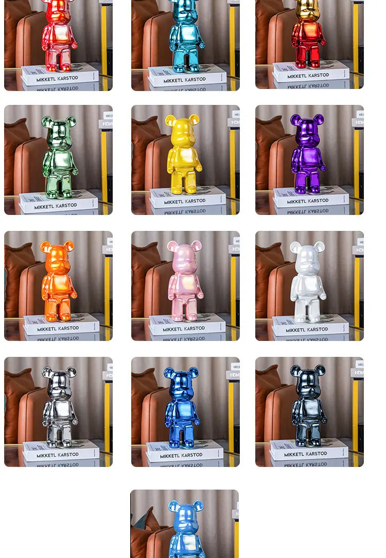 Bear Statue Ceramic Violent Bear Piggy Bank Action Figures Dolls Room Decoration Gift