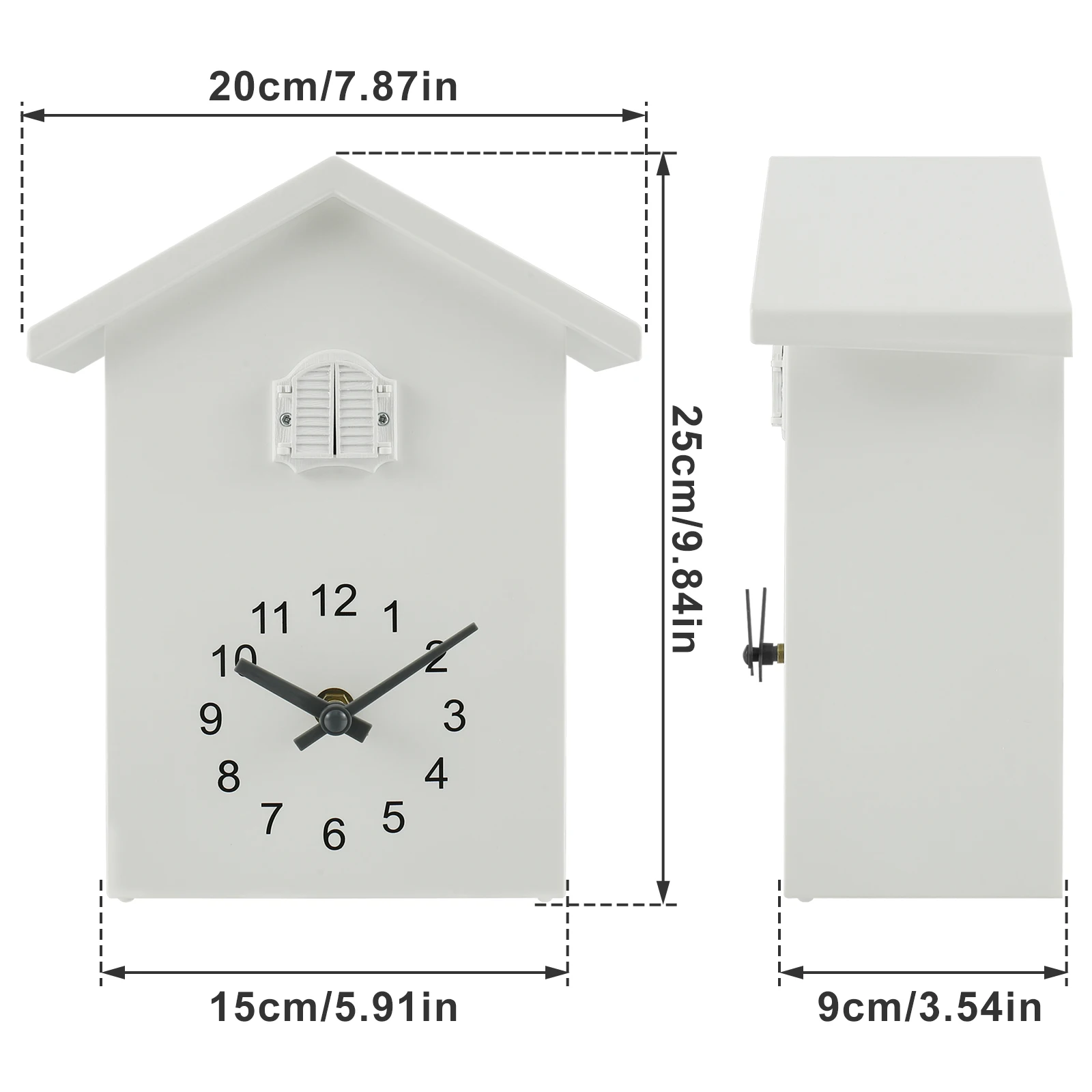 Battery-Powered Cuckoo Wall Clock Pendulum and Delicate Bird Sound for Living Room Decor