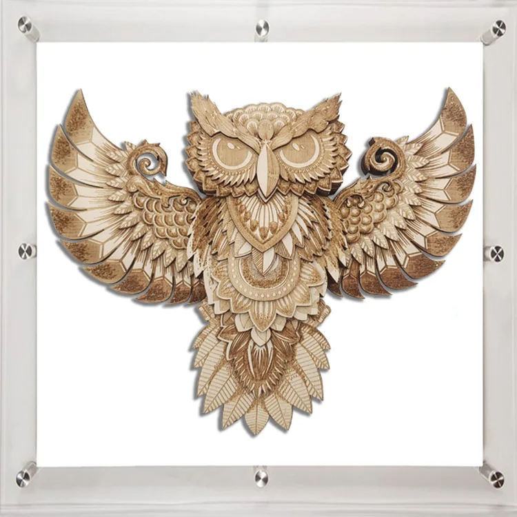 Whimsical Wooden Owl Ornament Charming Wall Hanging for Home Decor - Handcrafted Owl Adornment and Pendant, Perfect for Room Decor and Wall Art