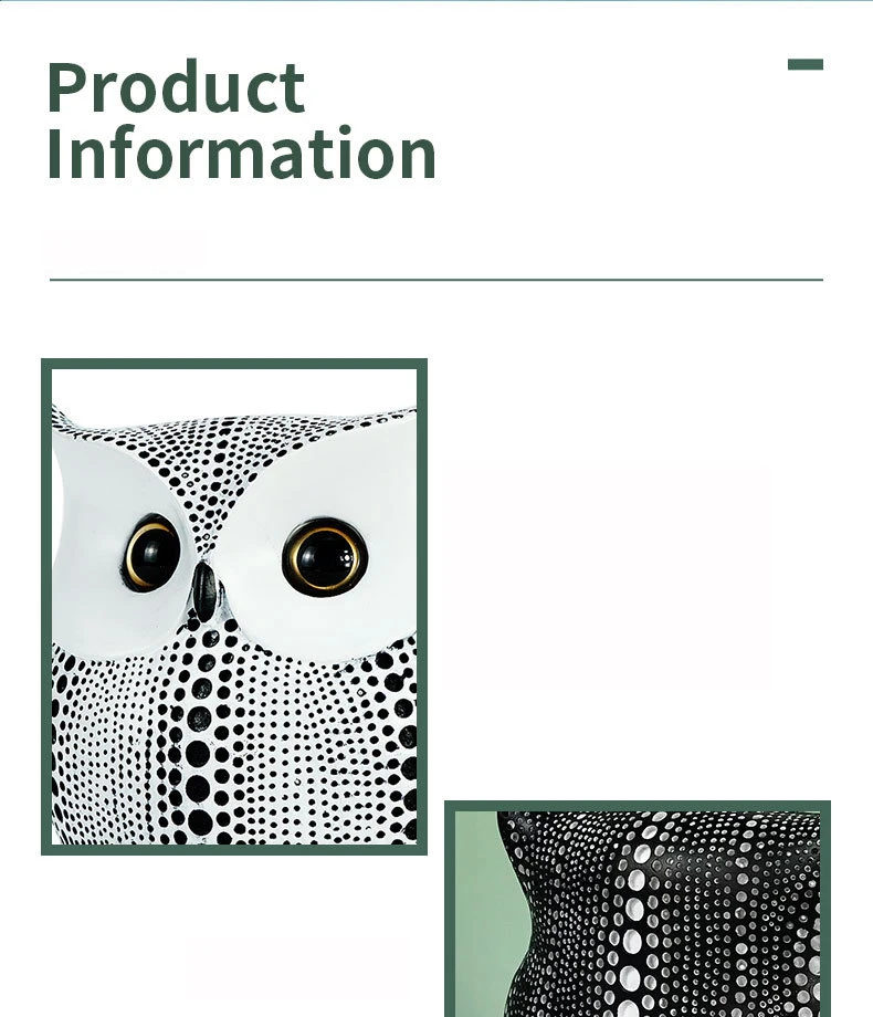 Nordic Resin Owl Sculpture Exquisite Figurines for Home Interior Decor and Desktop Elegance