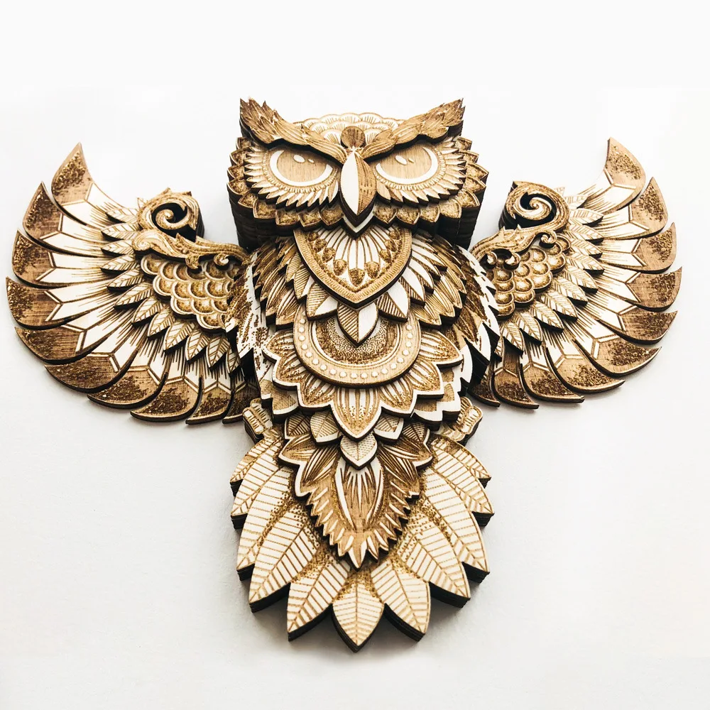 Whimsical Wooden Owl Ornament Charming Wall Hanging for Home Decor - Handcrafted Owl Adornment and Pendant, Perfect for Room Decor and Wall Art